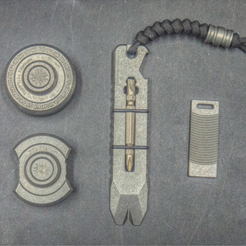 1 шт. наружное оборудование для кемпинга Тито титановый сплав коронка Отвертка Набор Открытый EDC Многофункциональный инструмент