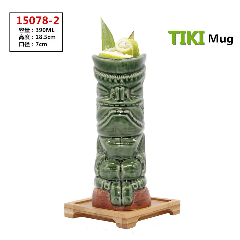 Hawaii Tiki кружки Коктейльные футбольные чашки пивные напитки Кружка вина керамическая Tiki кружки - Цвет: see chart