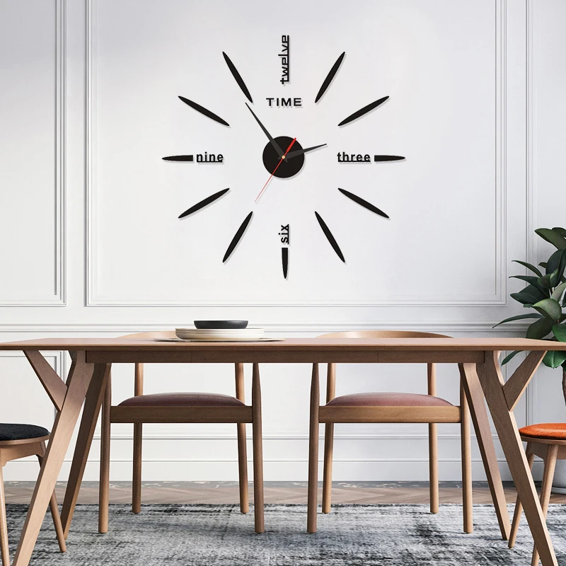 

2019 New 3D DIY Large Quartz Acrylic Mirror Wall Clock & Fashion Art Home Decor Wall Stickers Clock Suit Living Room Home Watch