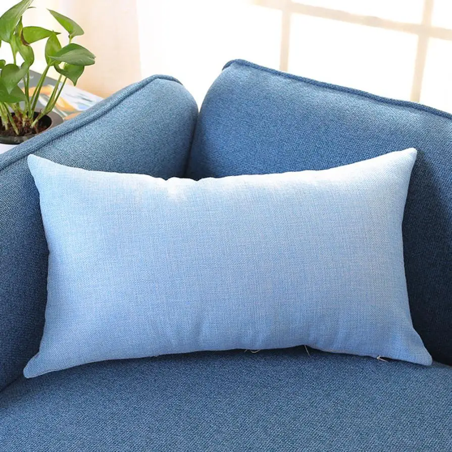 Contemporary Solid Rectangle Pillow Case Linen Pillowcase Decorative