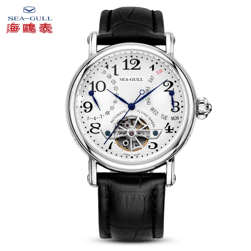  Leisure Automatic Mechanical Genuine Leather Waterproof Watch with Rome Digital Business for Variou