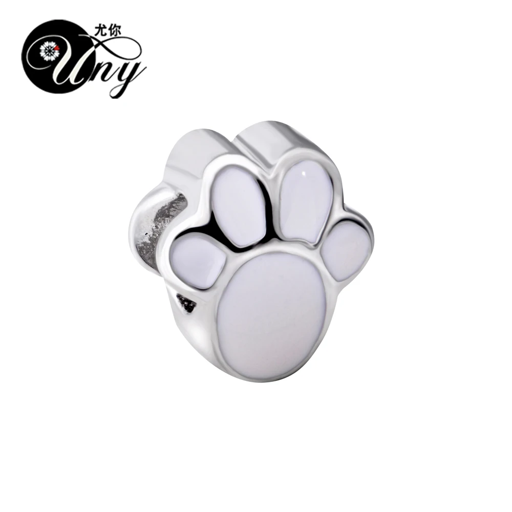 

UNY Vintage Beads Unique DIY European bead Fit Pandora charm bracelet 925 Silver Beads Dog Paw Spacer Bead Fit Pandora Charms