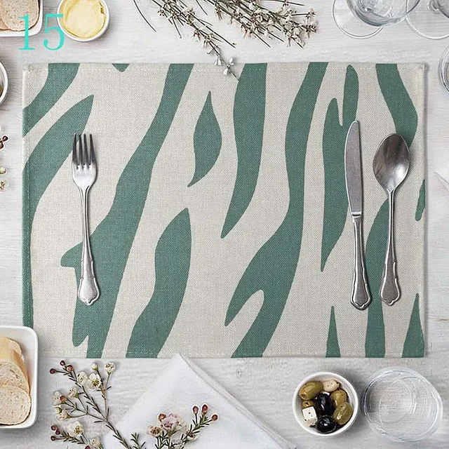 CANIRICA Placemat For Dining Table Rectangle Placemat Geometric Table