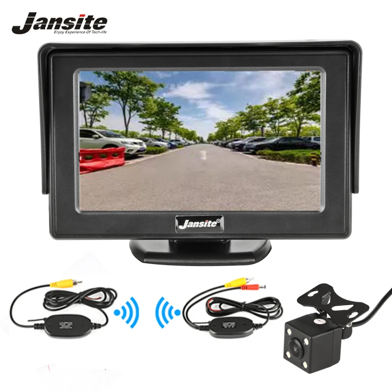 

Jansite Car Monitor 4.3" HD Digital Display Auto Rearview Parking Camera PAL/NTSC 2 Way Video Input DVD VCD Adjustable TFT