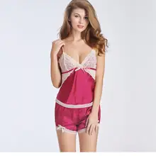 Red White Pink New Arrival Pajama Sets Sexy Underwear font b Sleep b font font b