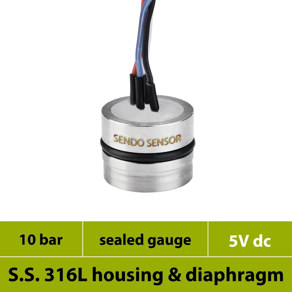 5 v voltage supply mV output 1 mpa pressure transducer capsule 0 to 10 bar sealed gauge stainless steel transmitter sensor | Инструменты