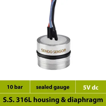 

5 v voltage supply, mV output, 1 mpa pressure transducer capsule, 0 to 10 bar sealed gauge stainless steel transmitter sensor