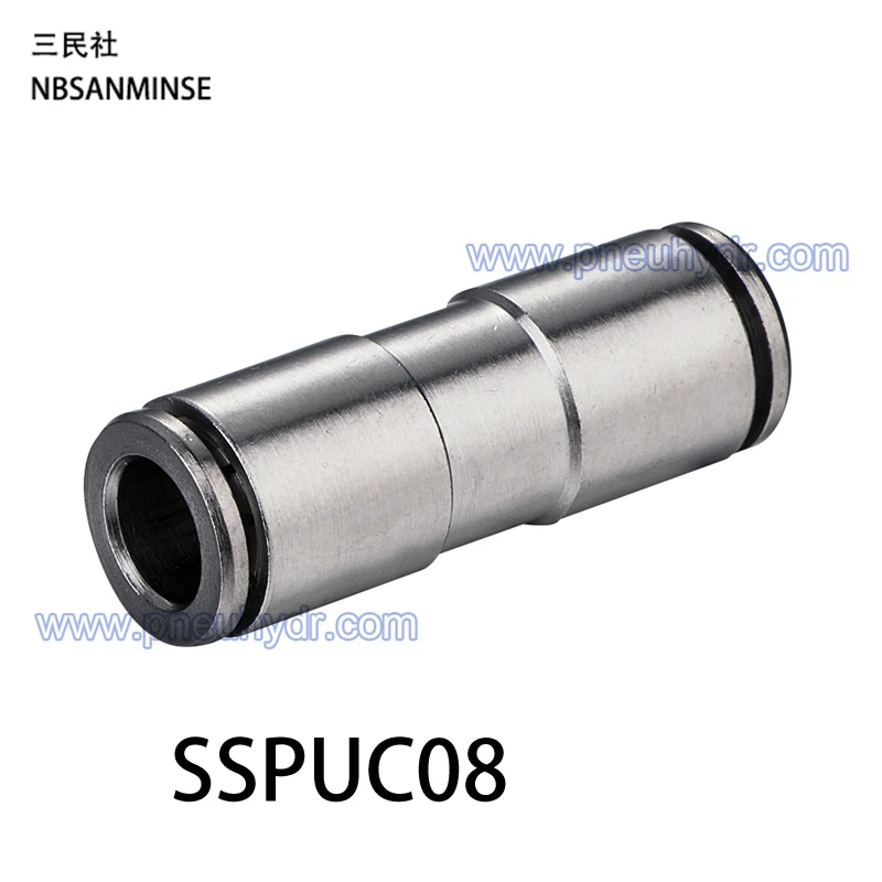 5Pcs/lot SSPUC08 SS316L Fittings Outside Diameter 8 Pneumatic Pipe fitting Stainless Steel SANMINSE Sanmin | Обустройство дома