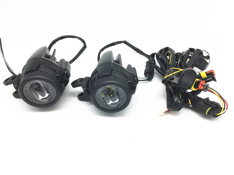 

Led Motor Parts Motorcycle Fog Universal Motorcycle LED Auxiliary Fog Light Driving Lamp Headlight For BMW Moto Accessories Wire