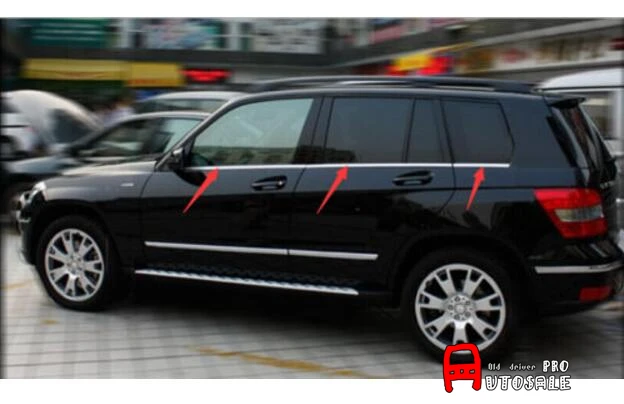 6 шт. блестящие нижние крышки оконной рамы для Mercedes Benz GLK Class X204 2008 2015|Хромирование|
