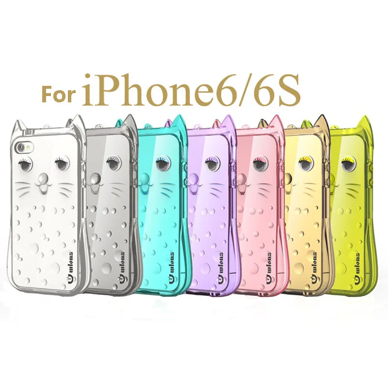 

Retail boxed 3D Cartoon Animals Cat Soft TPU cover case 5S for iphone SE 6 6S 6S/6plus drop resistance soft shell + Lanyard with