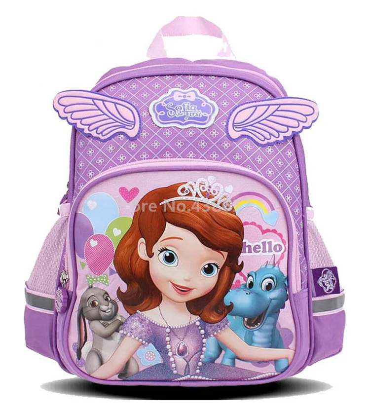 

Cute Kawaii Sofia Princess Purple Pink Wing Backpack School Bags for Girls Kids Kindergarten Preschool School Children Bag