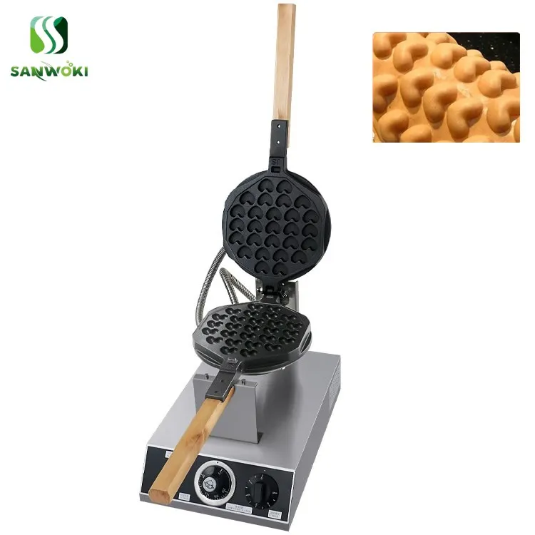 

Commercial Ice Cream Egg Waffle Heart-shaped Eggettes Waffle Maker Puff Iron 220V Bubble Waffle Hong Kong Egg Waffle Cone Maker