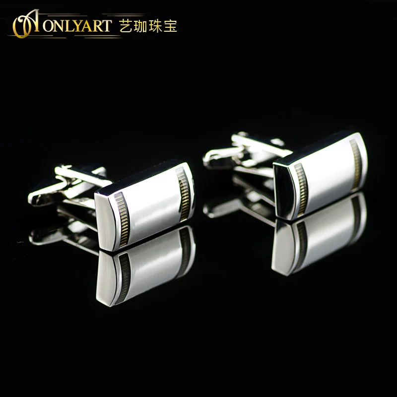 

OnlyArt men cufflinks for shirt classic men accessories buttons in silver