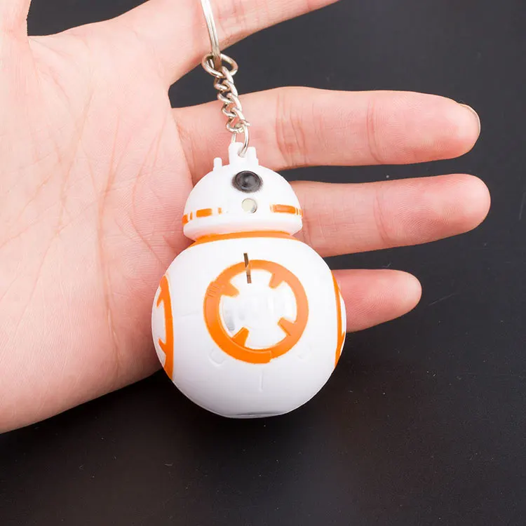 

1PCS New Star Wars Keychain Anime LED BB8 Droid Robot Key chain Light Sound Action Figures Stormtrooper Toy Gifts