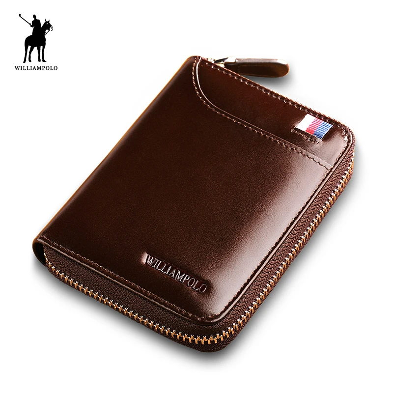

WILLIAMPOLO Leather Men Wallets Short Coin Purse Small Vintage Wallet Card Holder Pocket Purse Men Wallets PL275