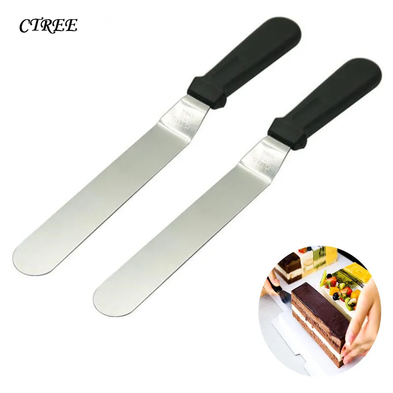 CTREE 1Pcs Cake spatula Plastic Handle Stainless Steel Knife Cake