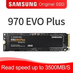 Samsung 970 EVO PLUS 250 GB Накопитель SSD с протоколом NVMe M.2 2280 Внутренний твердотельный жесткий диск SSD PCIe 3,0x4, NVMe 1,3 Тетрадь