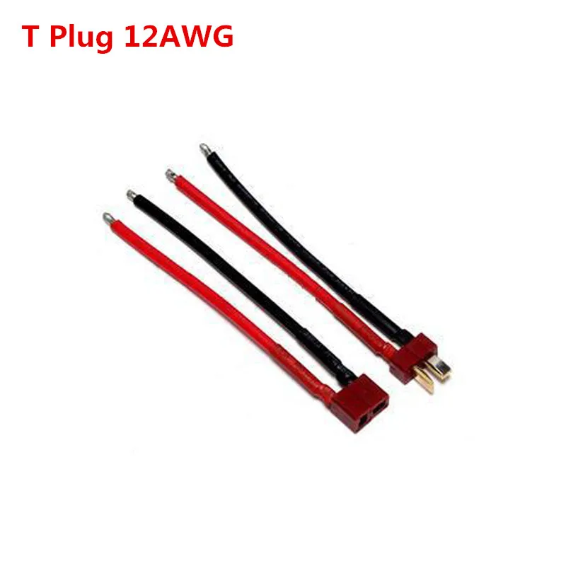 Female T-Plug Connector Deans Style w SecureGrip Cover 5CM 12awg Wire 3 Pack 