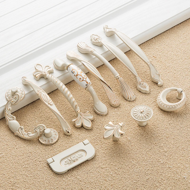 Buy Pitch 64 96 128MM Ivory White European Door Handle