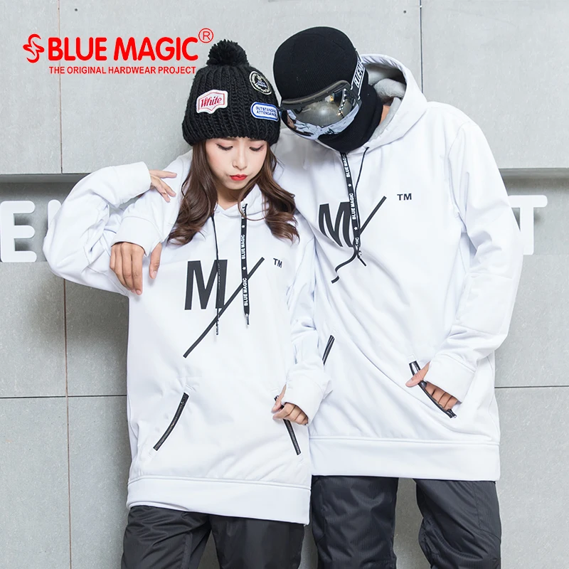 Bluemagic snowboard Soft shell combinado tela larga con capucha mujeres y hombres sudaderas impermeables trajes de esquí a prueba de viento