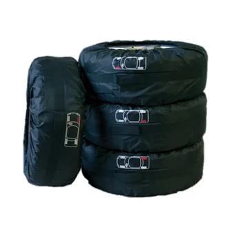 

Car Spare Tire Cover For Summer Winter Polyester Auto Tyre Protector Storage Bags Black Wheel Accessories for Sedan SUV Vehicle