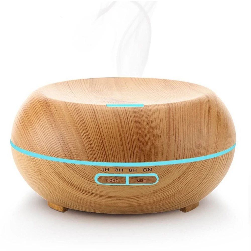 

200ML Wood Ultrasonic Essential Oil Aroma Diffuser Aromatherapy Humidifier Mist Nebulizer 7Color Light AC Timer Setting
