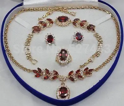 

hot sell new - Wholesale Bridal Fashion Jewellery Women's Set Zirconia Necklace Earring Ring Bracelet (A0425)