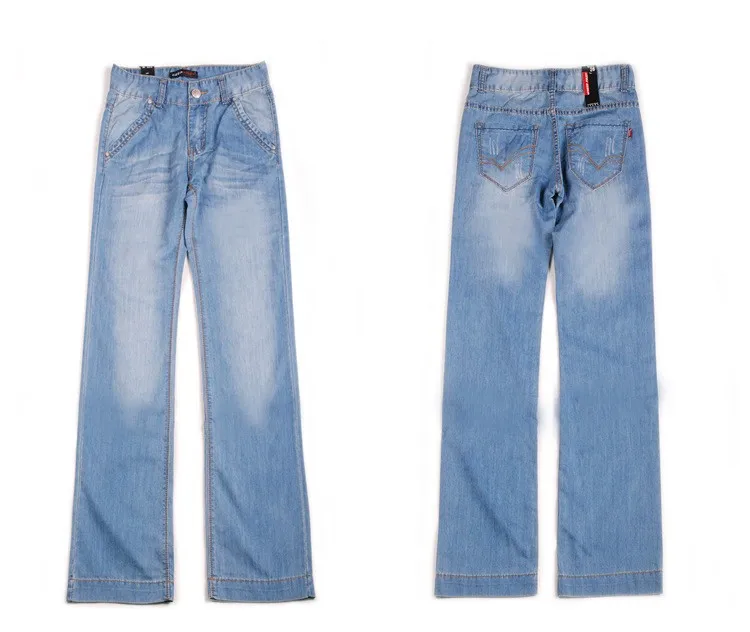 Новое поступление весенние и осенние джинсы женские брюки размера плюс 34 свободные модные длинные большие расклешенные женские брюки джинсы