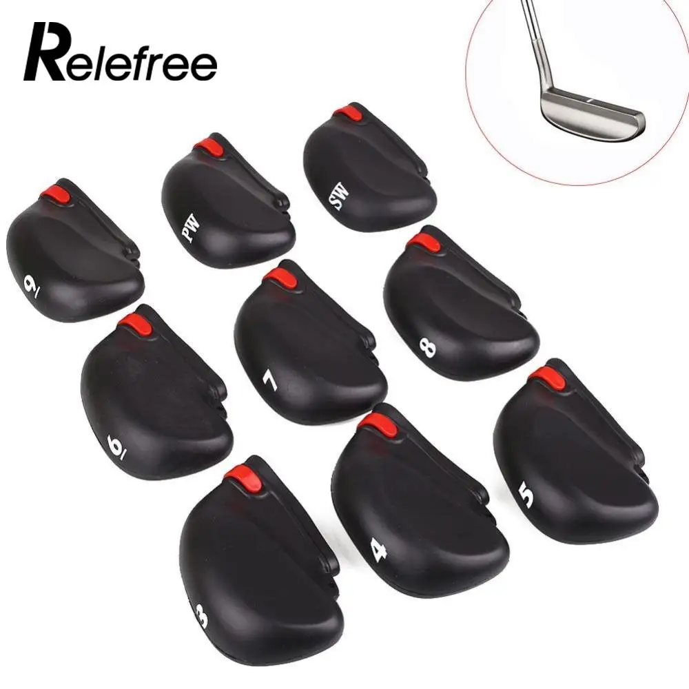 

Relefree Golf Zipper Clubs Case Iron Putter Head Covers Iron Protector Silicone rope