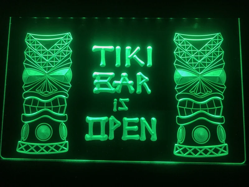 I573 Tiki Bar is открытая маска Дисплей NR светодиодный неоновый свет знак