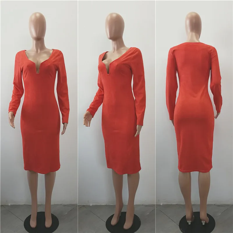 women elegant seude pencil dress-2