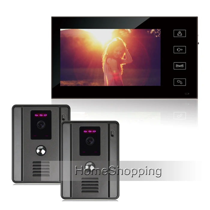 

FREE SHIPPING New Wired 7" Color Touch Screen Video Door Phone Intercom System + 2 700TVL Doorbell Cameras + 1 Monitor IN STOCK