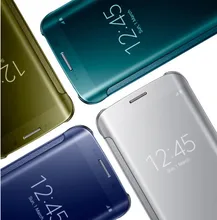 S6 Edge S7 Edge Case For Galaxy S6 S7 Edge Clear Mirror Surface Flip Mobile Phone