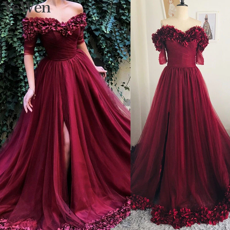 wine evening gowns