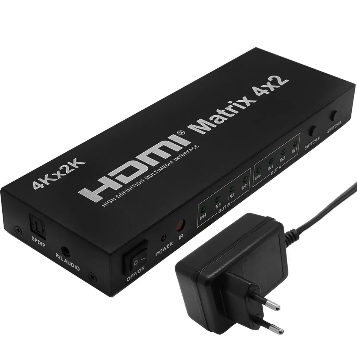 Full HD 1080p4x2 HDMI матричный коммутатор 4 К * 2 3D V1.4 Switcher Splitter Video Converter адаптер с