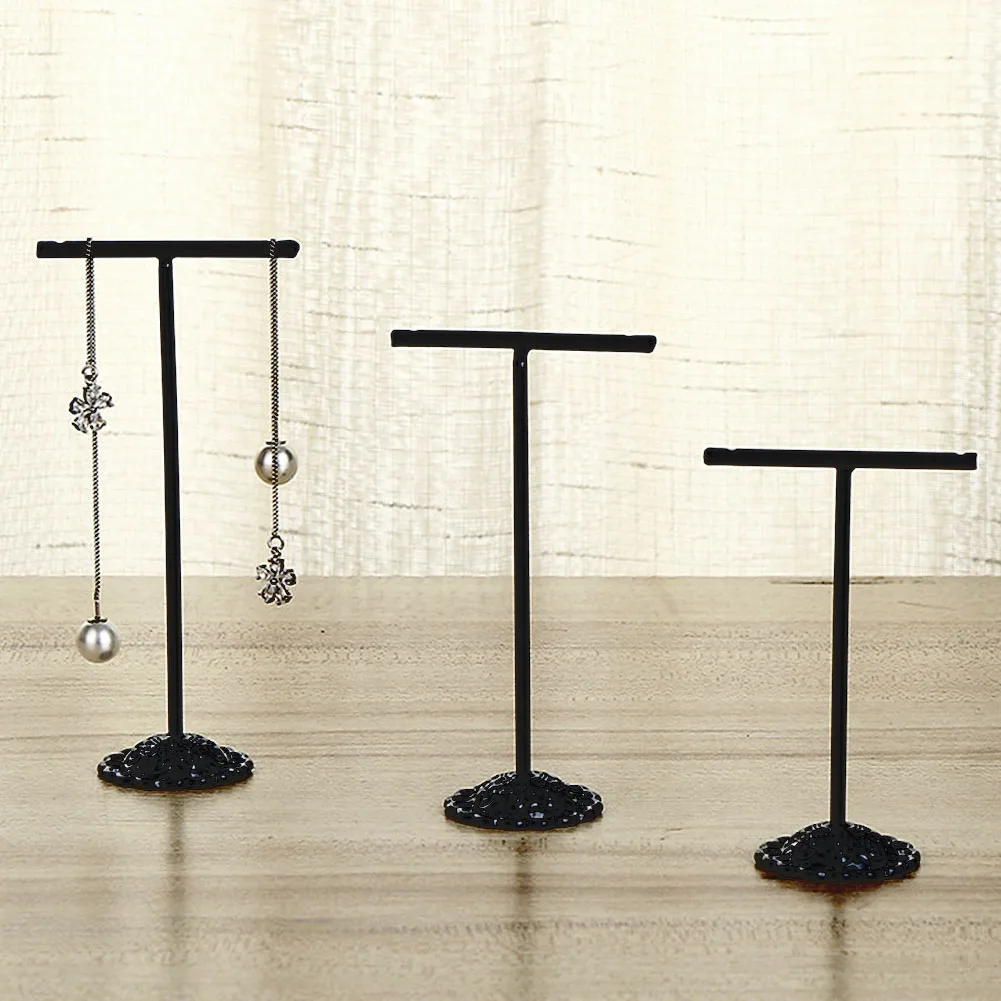 

3pcs Store Earrings Vintage Jewelry Holder Decorative Stand Iron Plating Home Anti-fall Bracelet Necklace Rack Display Hanger