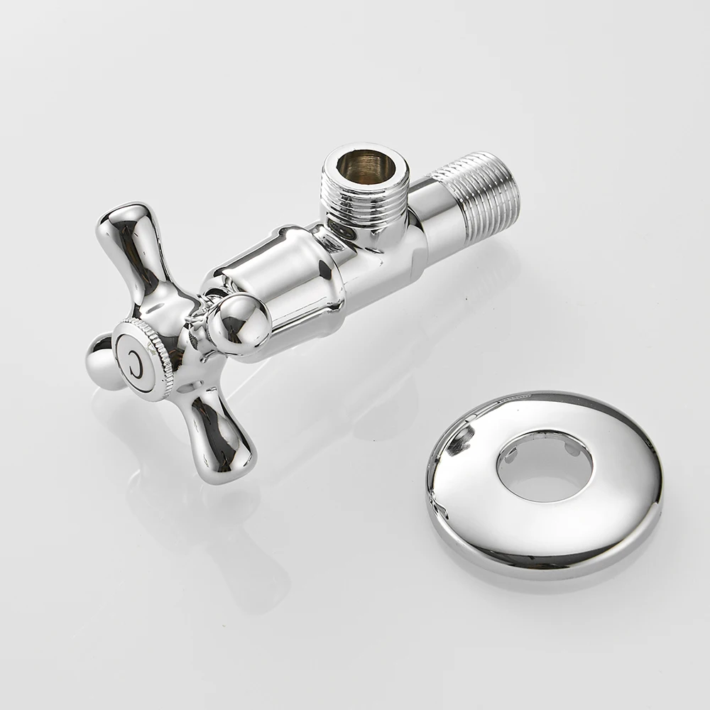 Запчасти для смесителей 1/2 "x 1/2" Золотой Латунь Угол запорной арматуры для заполнения кран и туалет Треугольники клапаны стоп воды 8818