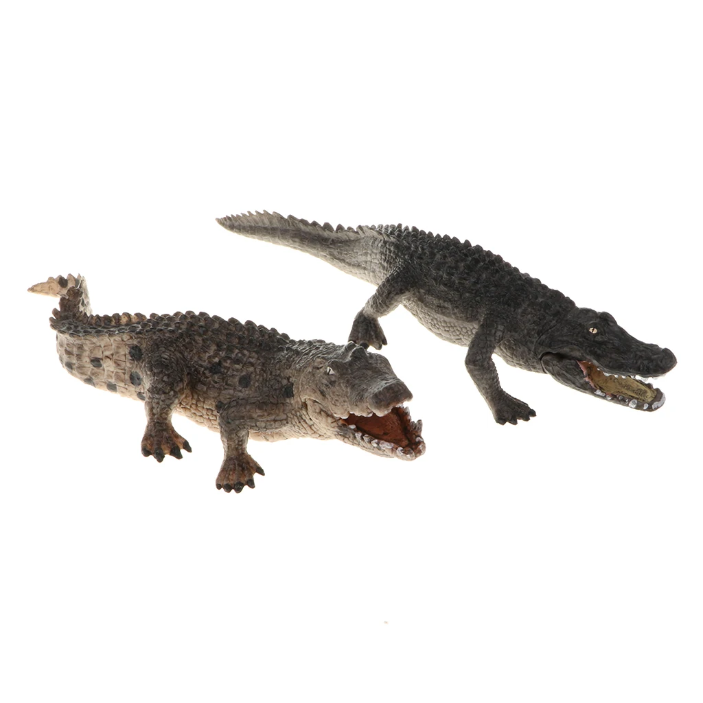  Lifelike Wild/ Forest Jungle Crocodile Animal Action Figure Models in Various Posture Toy Kids Learning Nature - 9 pieces