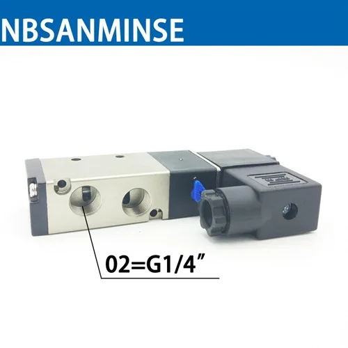 NBSANMINSE BM520 G1/4 Пневматический электромагнитный клапан две позиции пять способ Air Управление клапан одной катушки двойная катушка