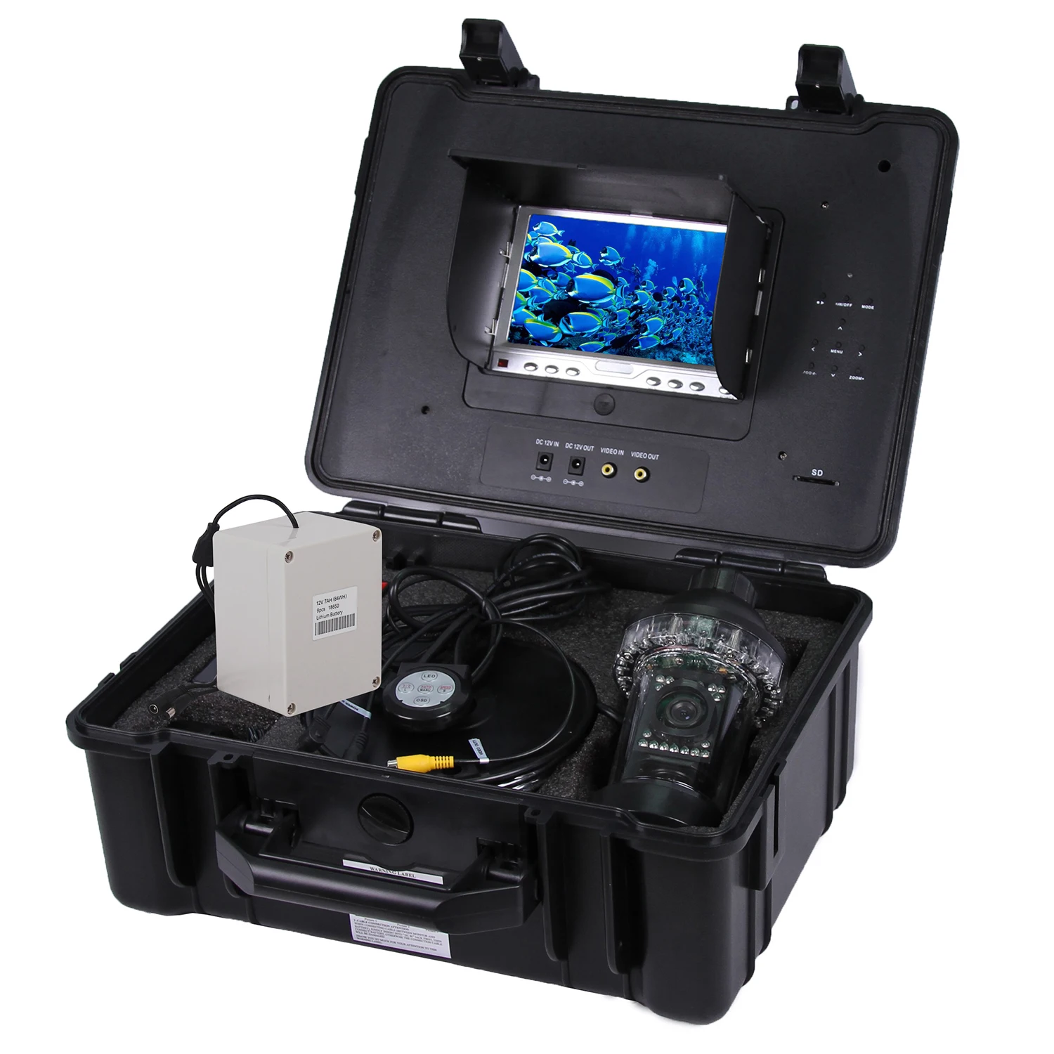 

7" TFT LCD 1/3 Sony CCD 1000TVL Underwater fishing camera 360degree Fish Finder camera System DVR Recorder 8GB 30Meters