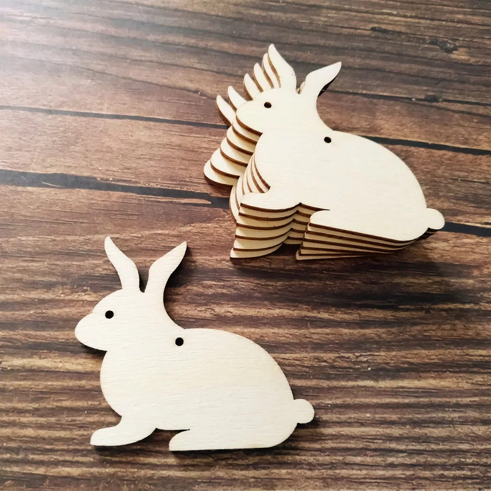 Rabbit Laser Cut Out Wood Shape Craft Supply \u2013 Woodcraft Cutout
