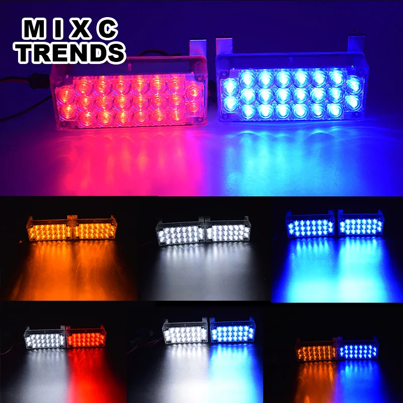 Free shipping MIXC TRENDS 2X22 Flash LED Light Red Blue Police Beacon