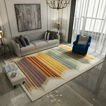 Ковер в полоску с геометрическим рисунком для гостиной, скандинавский светильник, роскошный современный минималистичный ковер для спальни, покрывало для кровати