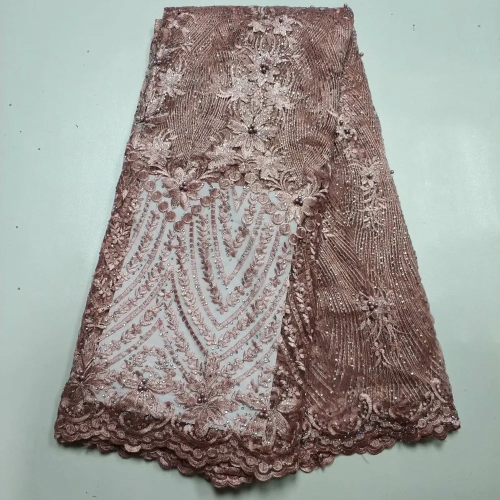 

Newest African Tulle Lace Fabrics With Stones Embroidery Net Lace African French Lace High Quality With Beads Dress