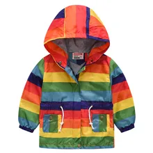 Veste imperméable en coton pour enfants, manteau d'extérieur coloré rayé pour bébés filles et garçons, 80 130cm, printemps