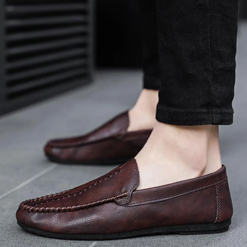 

Summer Mens Shoes Casual Luxury Brand Men Loafers Out Breathable Driving Shoes Slip On Moccasins male flat shoes 5