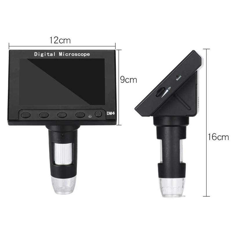 Цифровой электронный микроскоп 1000x2 0 МП USB DM4 ЖК дисплей 4 3 дюйма VGA с 8 светодиодный