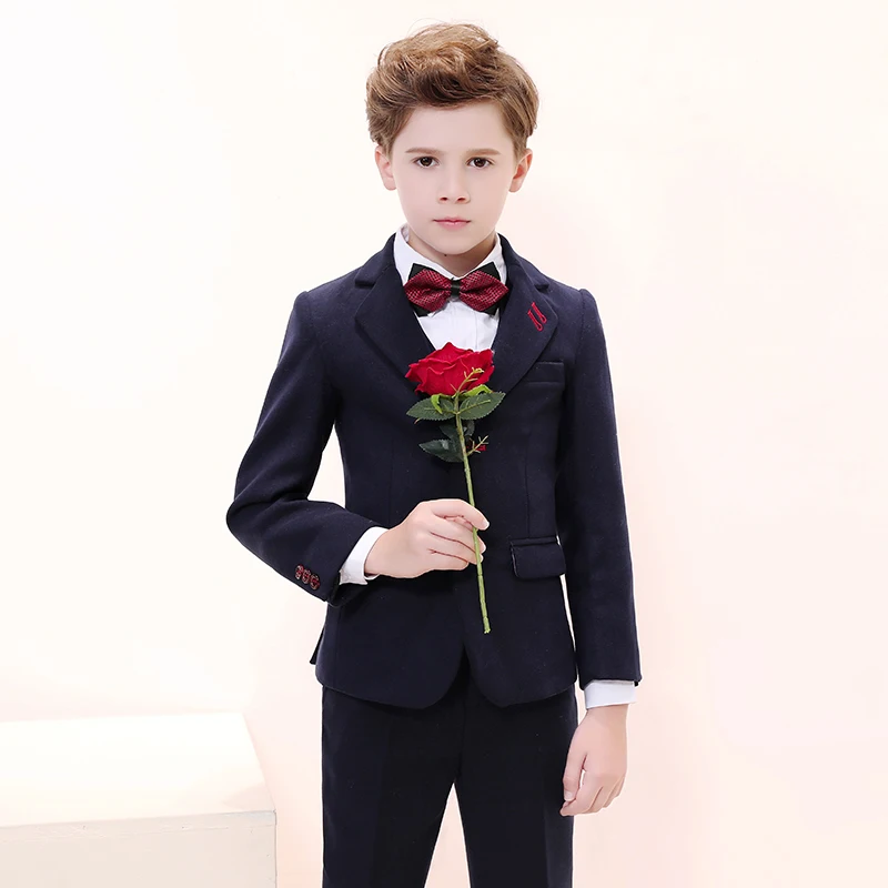 

Children's suit flower boy fashion solid color single-breasted child jacket children's suit boy's suit Christmasoutfit