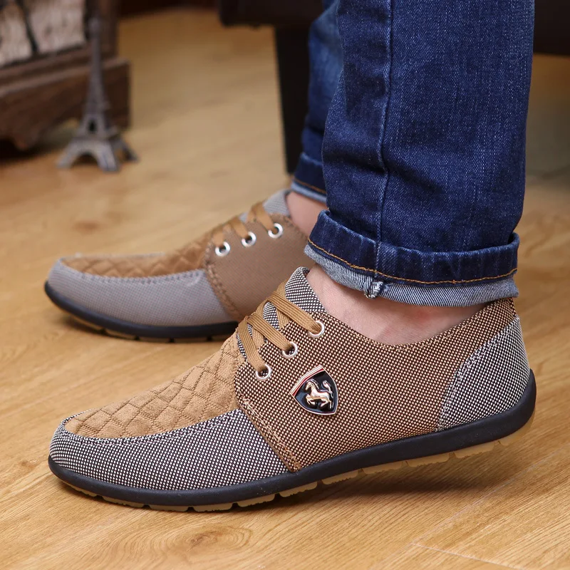 

2019 Fashion Canvas Shoes Men Casual Shoes Summer Breathable Yellow Comfortbale Espadrilles Sneakers Men Flats Shoes Big Size